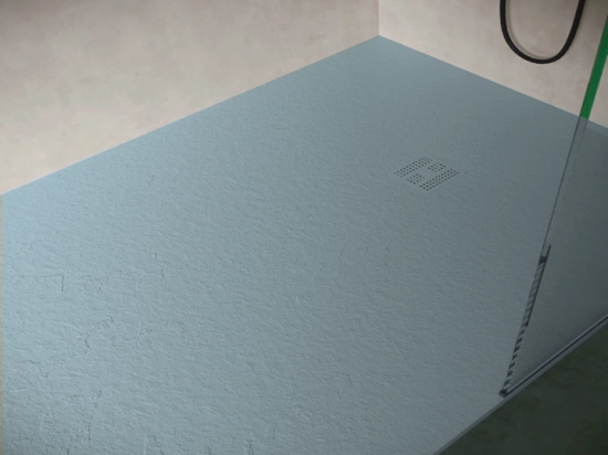 Receveur de douche grande taille Extra plat, Largeur 60 à 240 cm x 60 à 140 cm, dix couleurs aux choix, Résine anti glissant PN22, finition ardoise, LIVRAISON OFFERTE et rapide